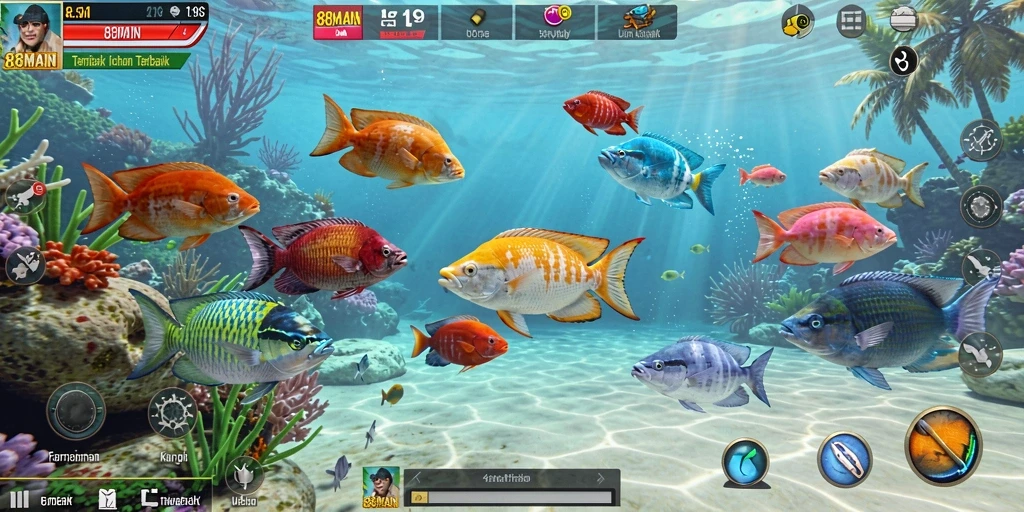 Tampilan menarik gameplay Tembak Ikan di 88MAIN.