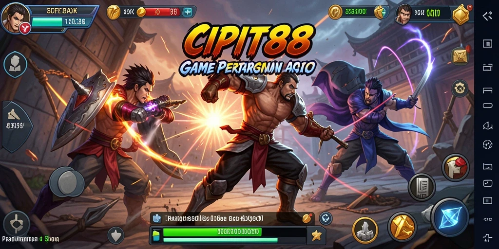 Tampilan gameplay penuh aksi di CIPIT88 dengan karakter beragam.