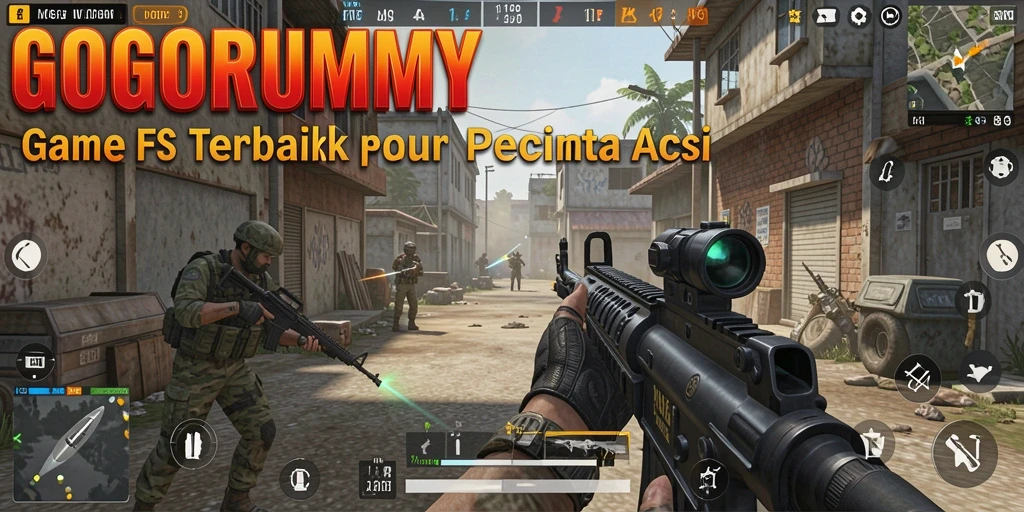 Tangkapan layar menampilkan aksi seru dalam gameplay GOGORUMMY FPS.