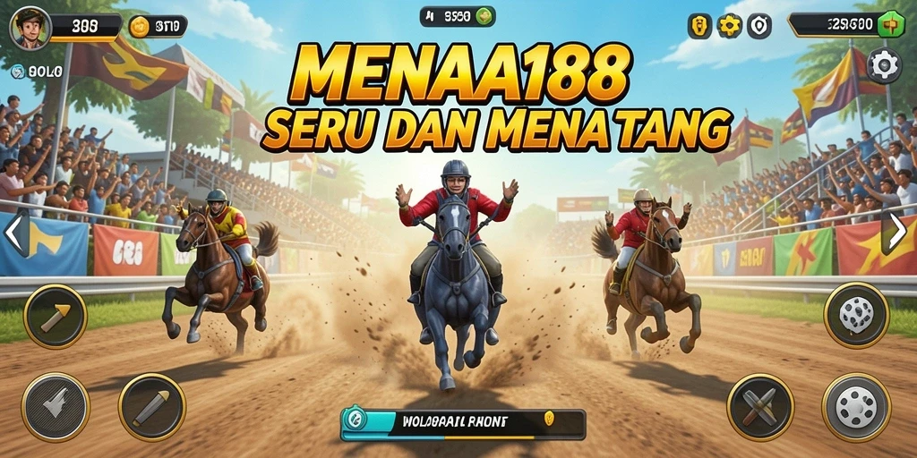 Screenshot MENARA188 menunjukkan mobil balap di lintasan yang menegangkan.