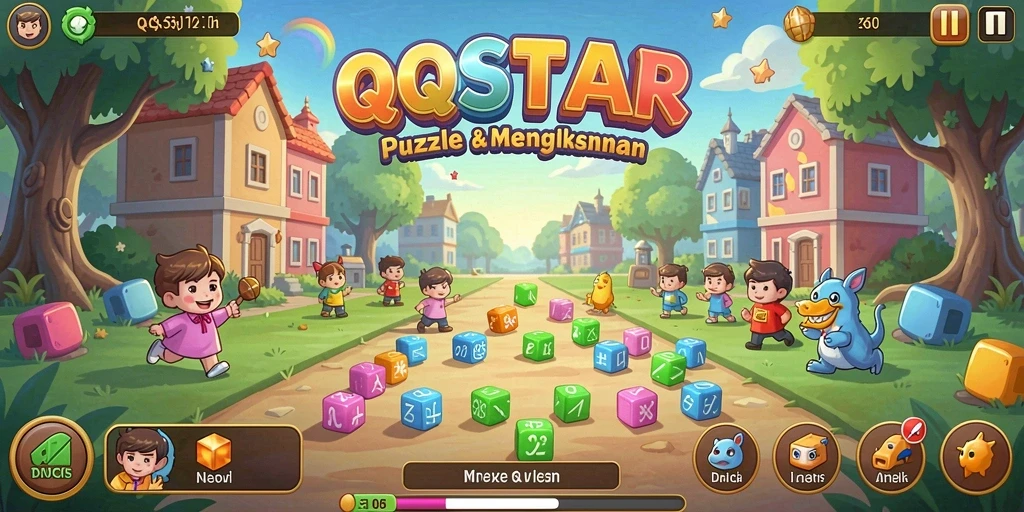 Tampilan gameplay menarik dari QQSTAR yang penuh dengan teka-teki.