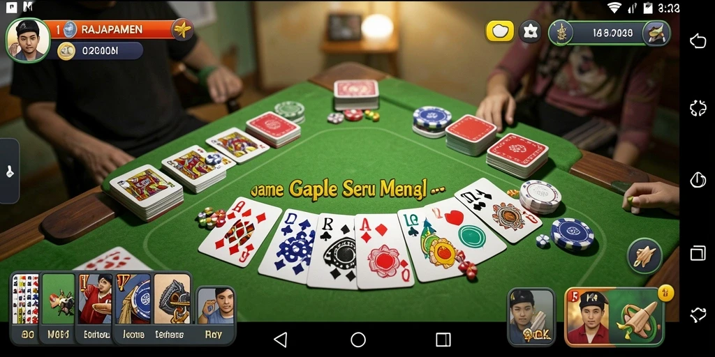 Tampilan gameplay menarik dari RAJAPAMEN saat bermain Gaple.